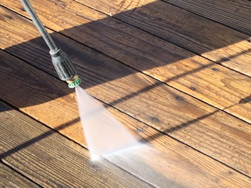 Powerwashing a desk